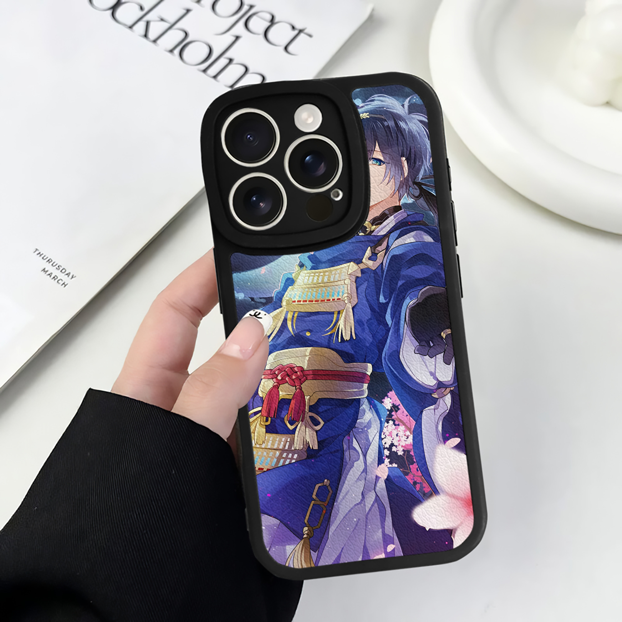 （画像用） 刀剣乱舞 Touken Ranbu 【iPhone 16シリーズ対応】シリコンスマホケース（レザー調） 材質：シリコン